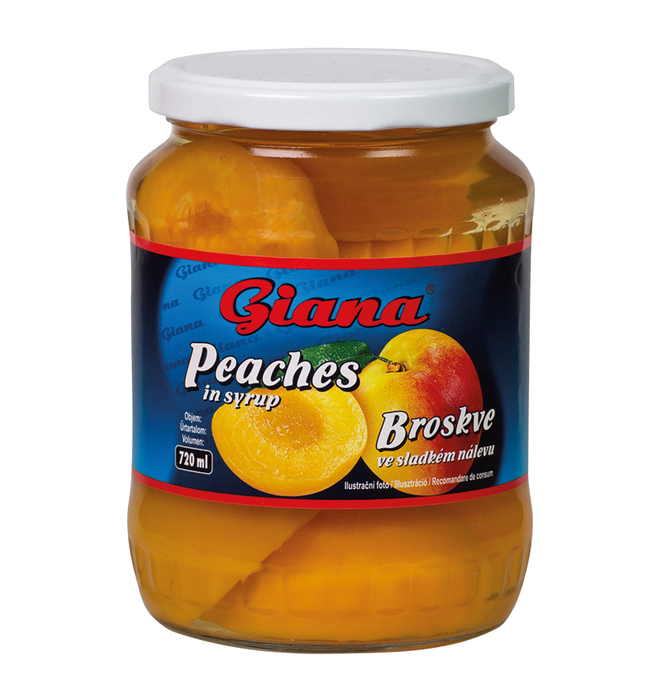 Peaches in syrup 720ml Gaston, s.r.o.